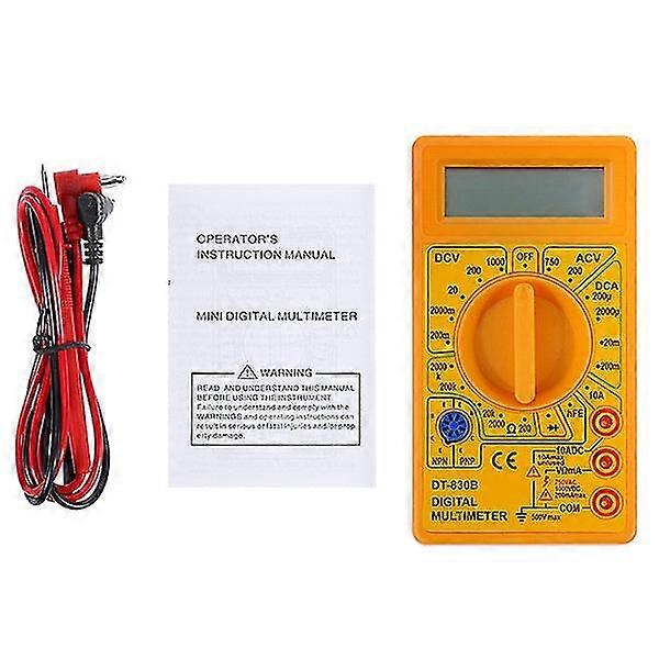 Lcd digital multimeter ac/dc 750/1000v digital mini handheld multimeter for voltmeter ammeter ohm tester meter with probe
