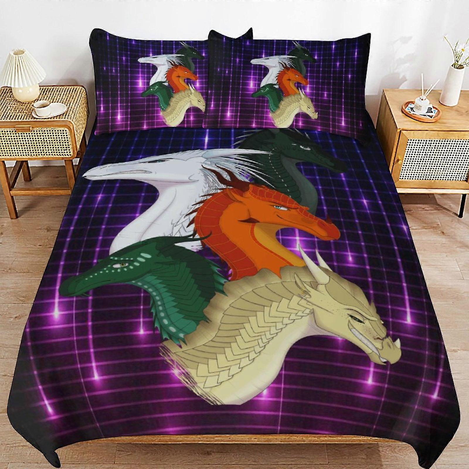 x266 Wings Of Fire WOF Comforter Set 3 Pieces Quilt Cover Set Soft Bedding Sets for All Seasons (1 Comforter  2 Pillowcases) hb266