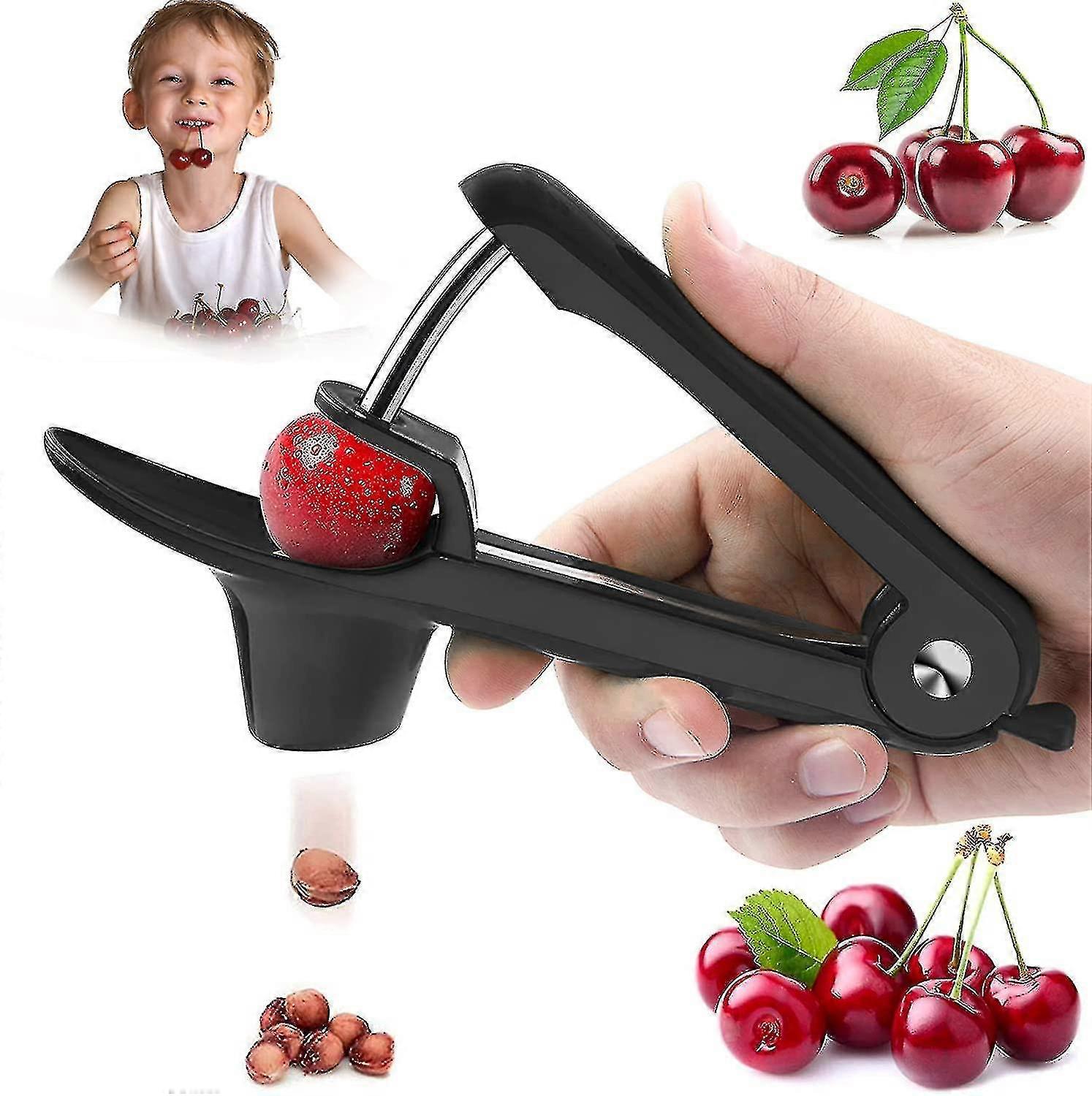 Cherry Pit Remover Stainless Steel Kitchen Fruit Tool With Space Saving Lock Design