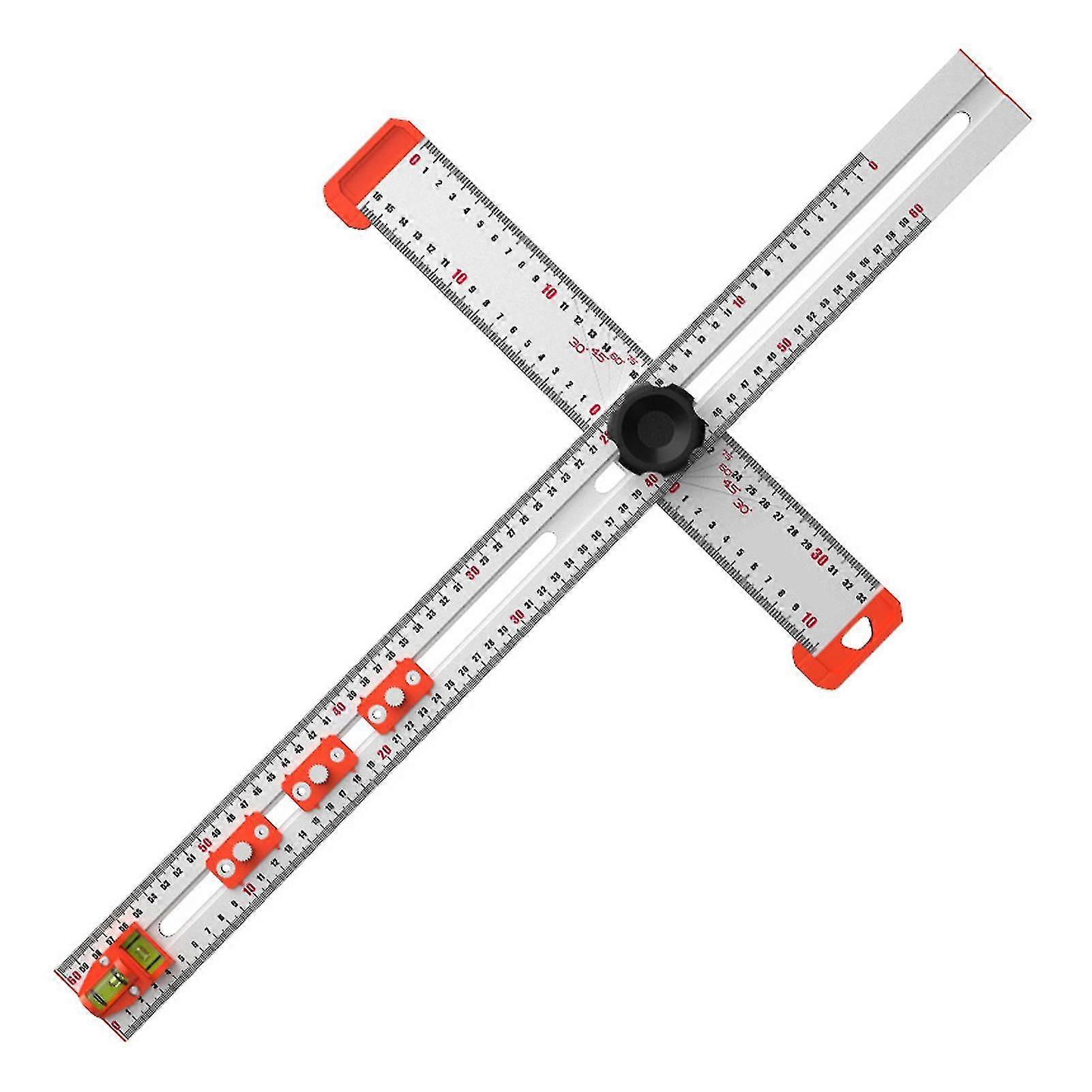 Multifunctional Drilling Positioning Ruler High Accurates Measuring Ruler for Carpentry Tw