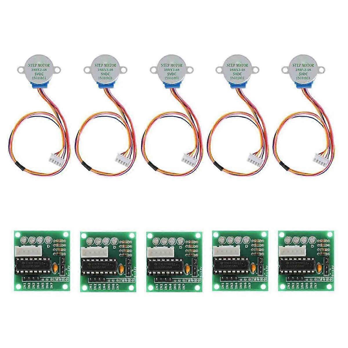 5PCS 5V Stepper Motor+ULN2003 5-Wire 4-Phase/Stepper Motor Driver Board
