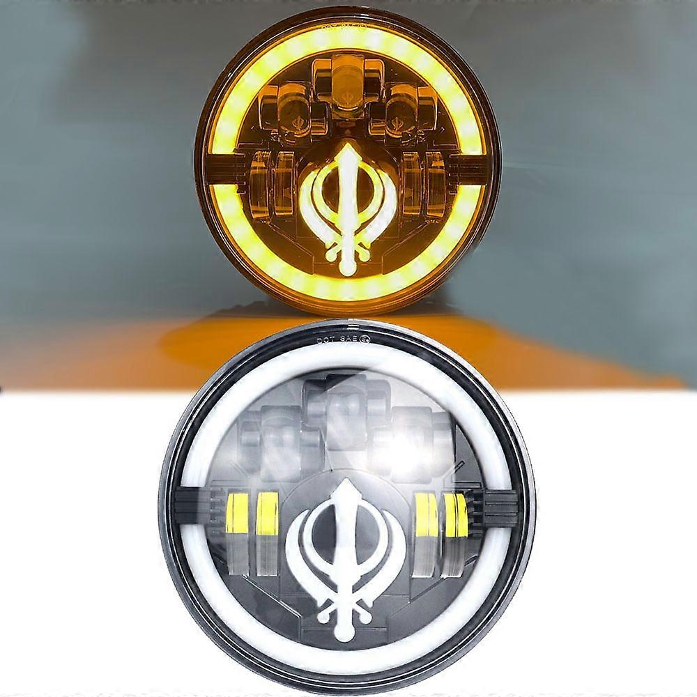 thumbnail image 2 of 7" Z-OFFROAD Motorcycle LED Headlight With Amber Halo DRL - Projector, DOT, For Cafe Racer & Custom Bikes 2 of 6