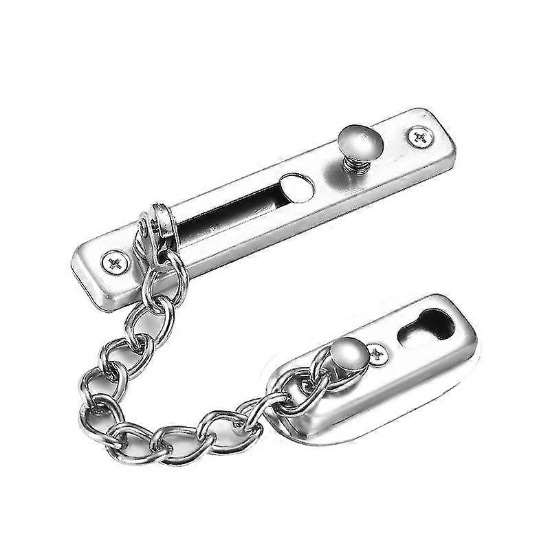 Stainless Steel Door Chain Lock, Heavy Duty Anti-theft Security Internal Door Limiter, For Home Apartment Hotel Bedroom, Silver(2 Pieces)