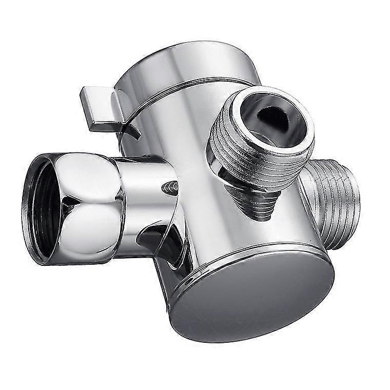 Yaju 3 Way T-adapter Bath Shower Mixer Diverter Valve Splitter Connector(1pcssilver)