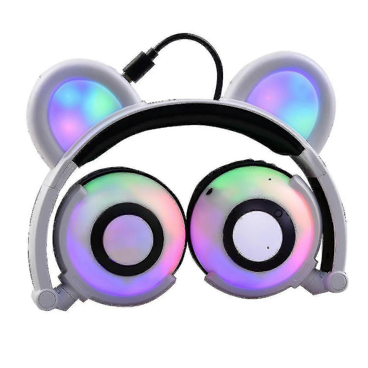Wireless Bluetooth Cat Ear Bluetooth Headset, Adjustable Headset Cute Led Flash Wireless Foldable Headset For Office Work/sports/school/travel