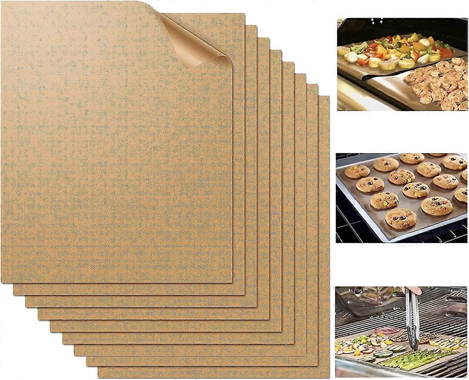 Grill Mat Set Of 9-100% Non-stick Bbq Grill Mats&baking Mats, Pfoa Free, Heavy Duty, Reusable And Easy To Clean, Works On Gas Charcoal And Electric Bb