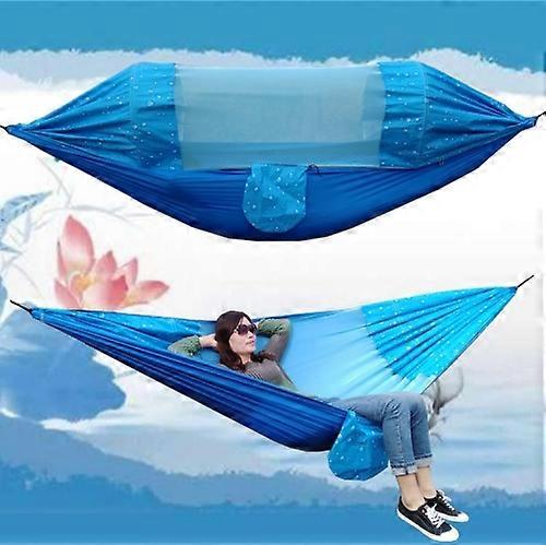 Outdoor Camping Mosquito-Proof Shade Hammock Parachute Cloth Printed Mosquito Net Hammock