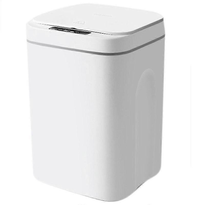 16L Automatic Sensor Dustbin Trash Can Induction Waste Bin Eco-Dustbin Household Trash Bin - White
