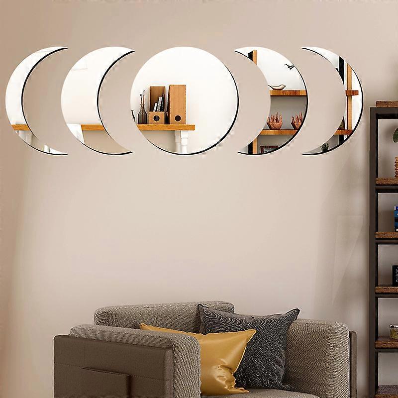 Moon Gradient Mirror Wall Decal Moon Evolution Silver
