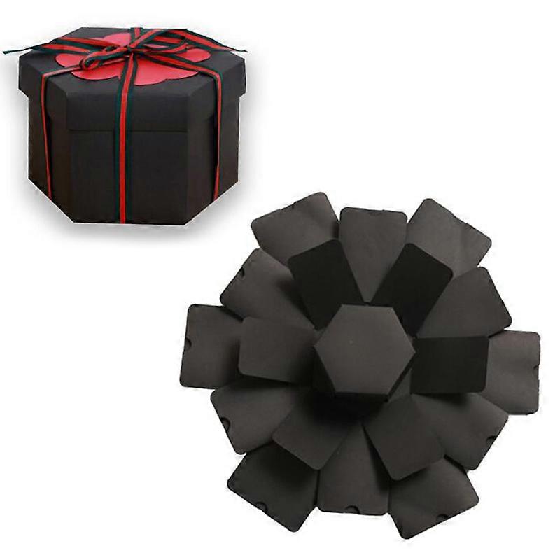 Explosion Box, Gift box - Hexagon Black