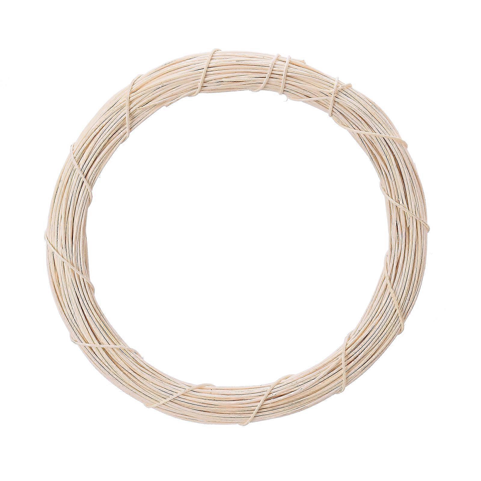 手作りDIYクリスマスつるリングドア吊り花輪-外径オフホワイトインドネシアつる