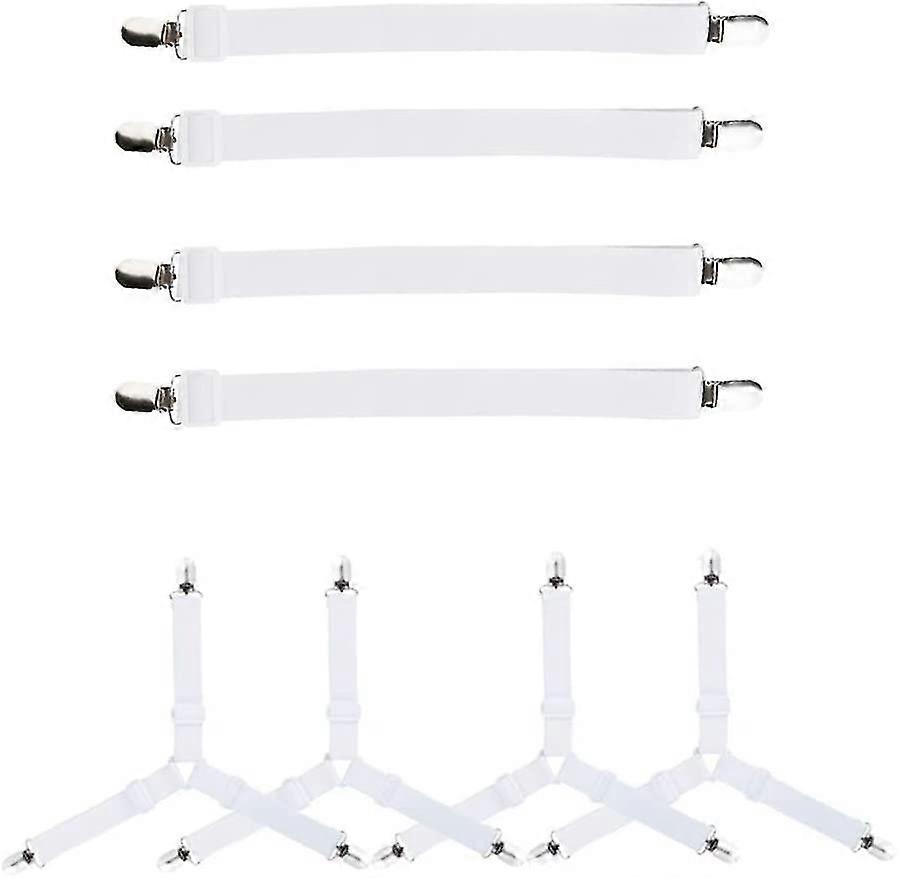Bed Sheet Clips 8pcs Adjustable Elastic Sheet Clip Holders Adjustable Bed Sheet Gift