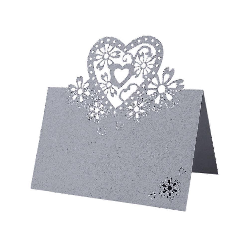 Love Heart Shape Party Table Name Place Card Wedding Cut On Pearlescent Cards