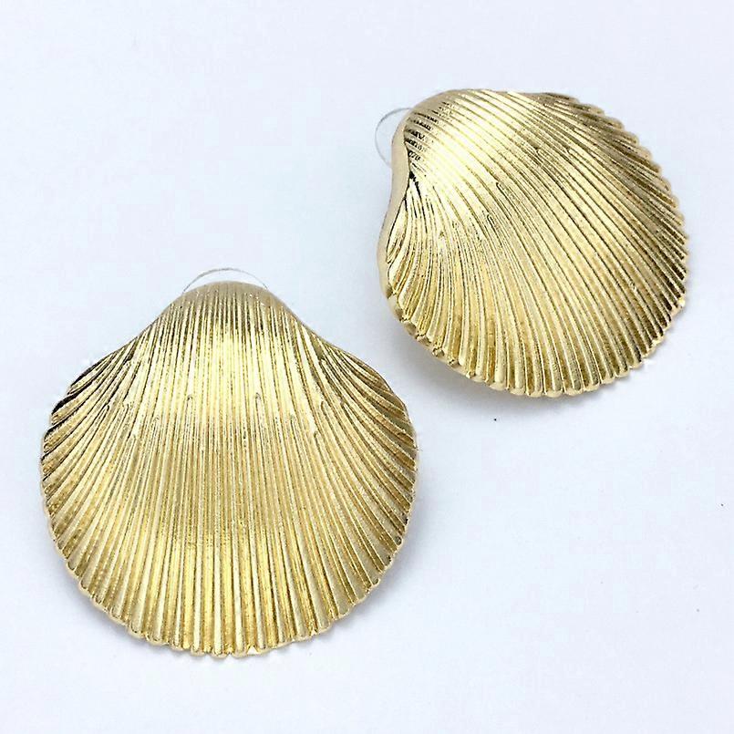 Chunky Hoop shell Statement Earrings Plated