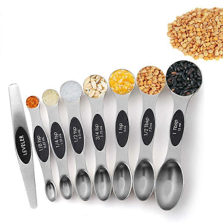 Measuring Spoon Set, Double Sided Magnetic Measuring Spoon, 1 Leveler, for