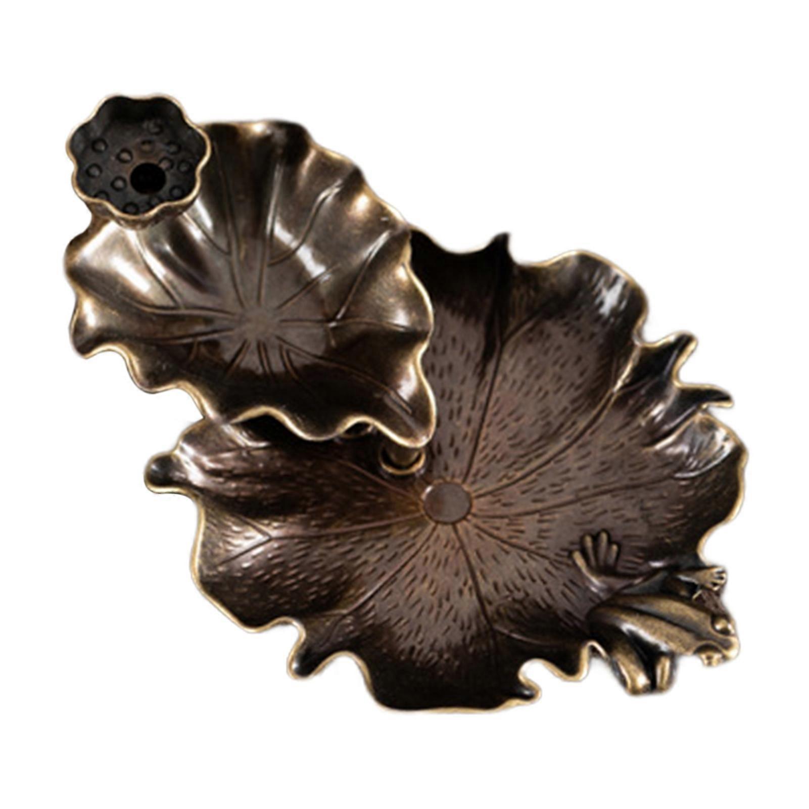 Incense Burner Imitation Lotus Leaf Hand-carved Incense Waterfall Eye-catching Aromatherapy Ornament KAESI