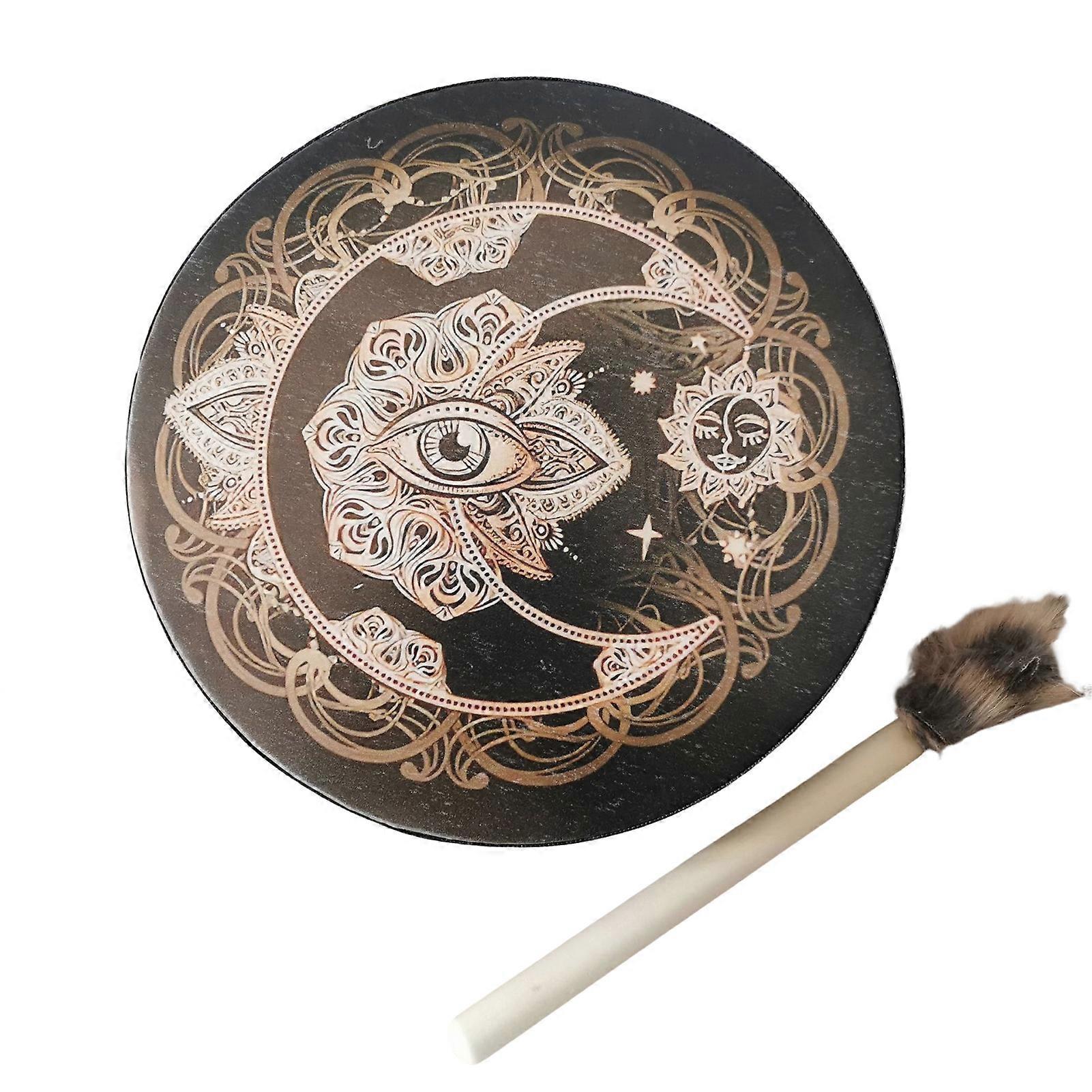 Kaesi Shaman Drum Anti-scratch Ethereal Sound Single Hand Fashion Alchemical Moon Sound Healing Tool for Home Playing