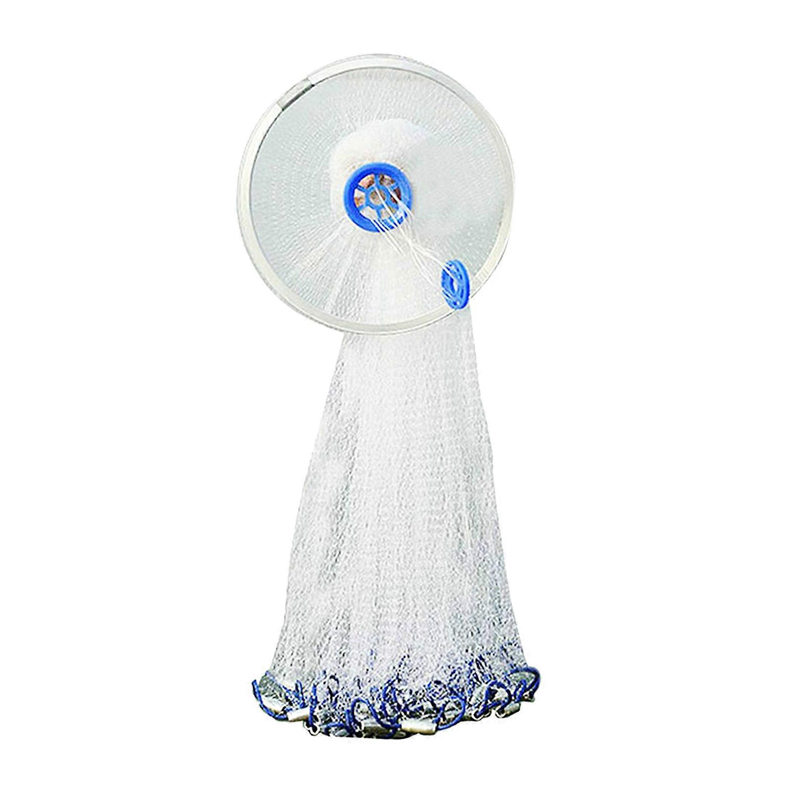 Fishing Cast Net Bait Easy Throw Hand Cast Trap Mesh A 4.2m with Ring