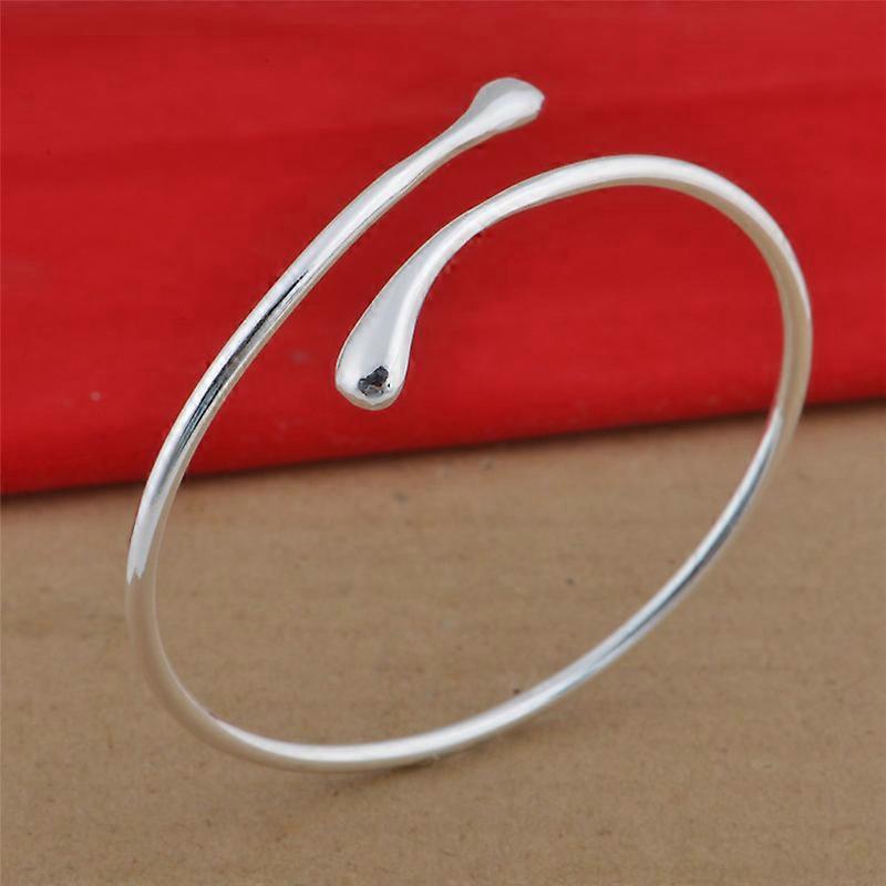 Silver Plated Bracelet Shining Bangle Bracelets (Silver)