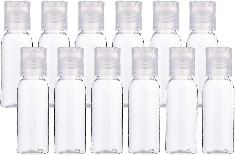 24 Pack 1oz PET Plastic Bottles Clear Refillable Bottles with Press Cap for Shampoo Lotions Creams