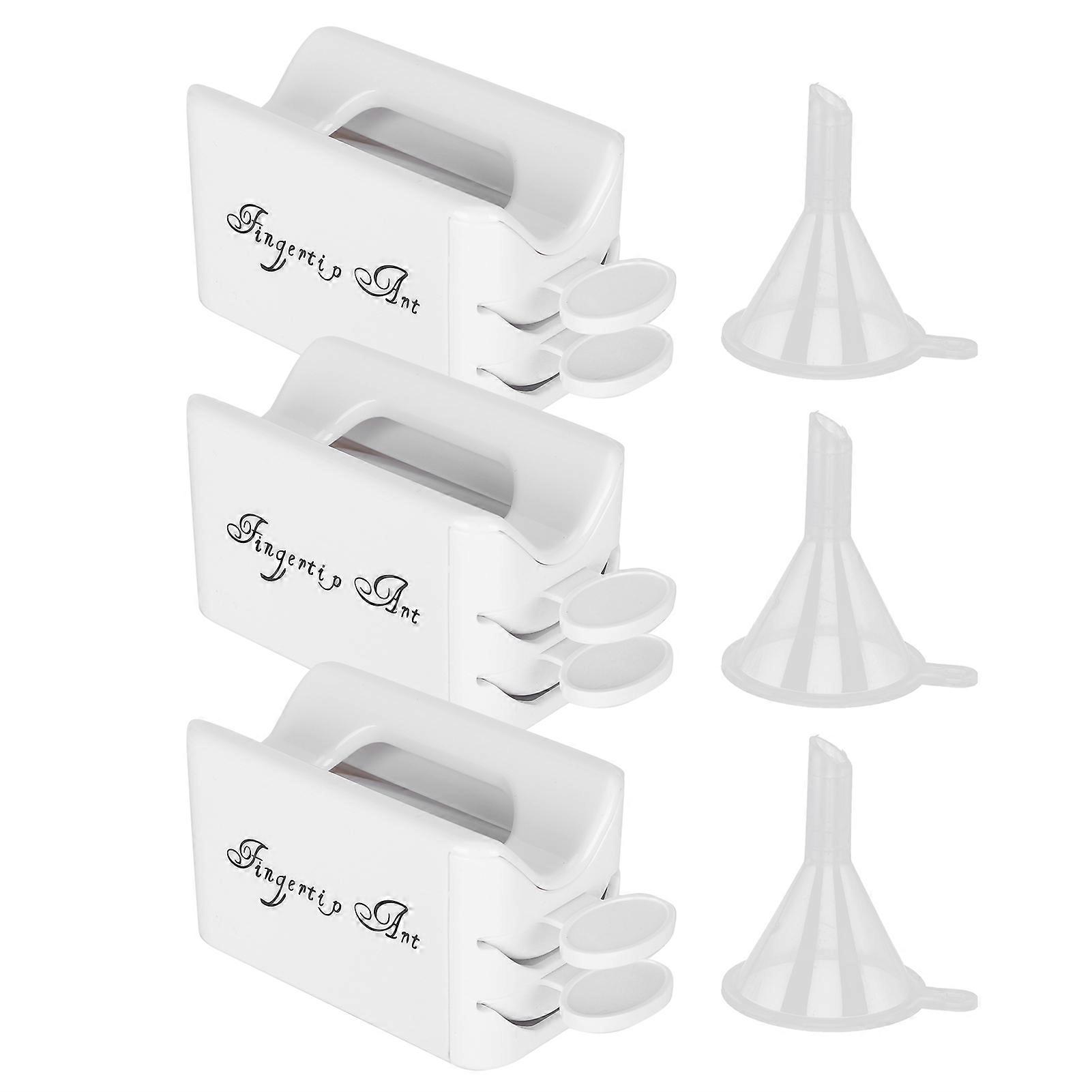3Pcs/Set Nail Glitter Recycling Case French Manicure Dipping Tray Manicure Equipment Tools