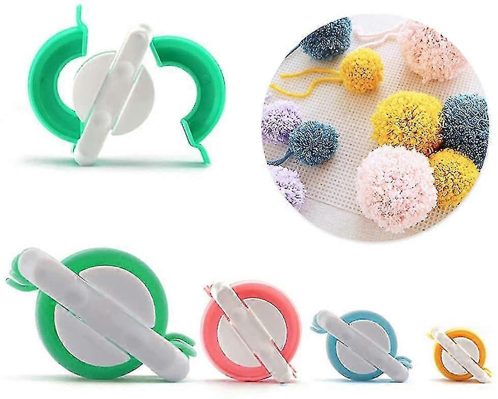 4 Pieces Of Knitting Wool Ball Knitting Craft Tool Set, Pompom Maker, Knitting Tools Fgao