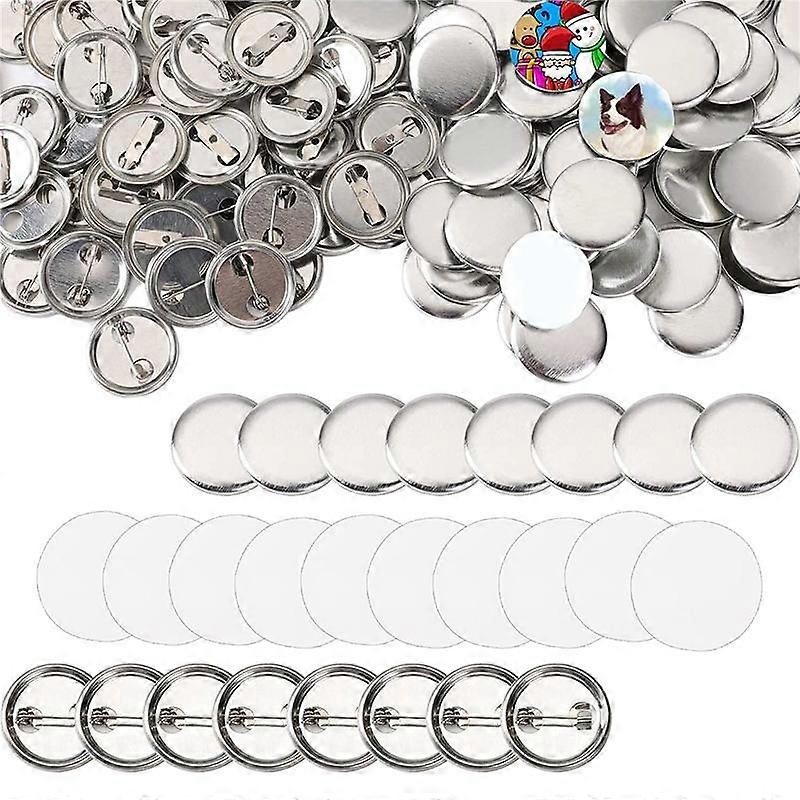 600 Pcs Blank Button Making Supplies 25Mm/1Inch Back Button Pin Making Kit Metal Badge Parts for Bu