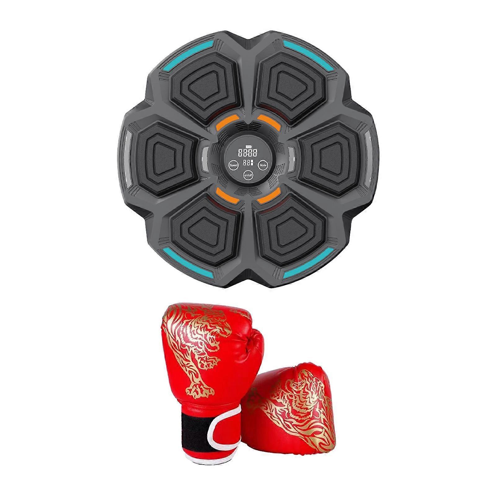 Smart Boxing Machine Wall Target Boxing Trainer for Practice Fitness Workout Red Kids Gloves