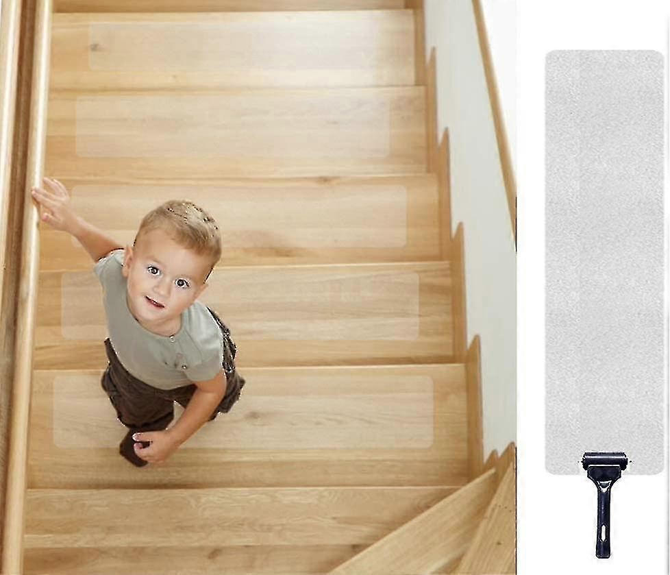 רצועות נגד החלקה למדרגות רצועות שקופות נגד החלקה למדרגות 10 ס"מ X 60 ס"מ חבילה של 15