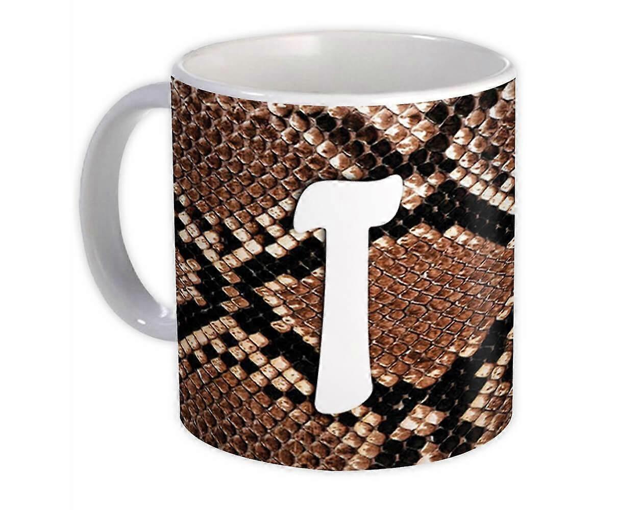 Geschenk Mok: Monogram Letter T Snake