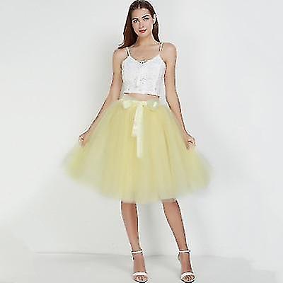 4 Layered Mesh Tulle Skirt-high Elastic Waist, Swing Ball Gown Pleated With