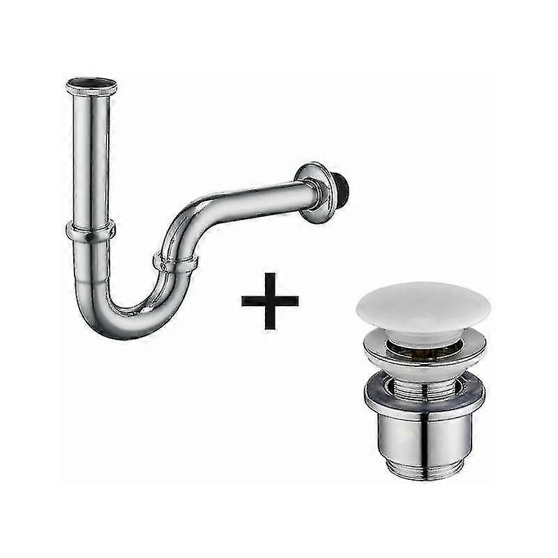 Sink Drain Set With Overflow And Odor-proof Stainless Steel Sink Siphon G1-1-4"