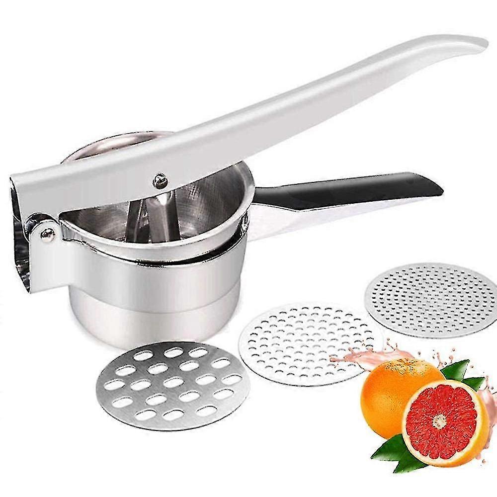 Pressa per spätzle/patate di alta qualità in acciaio inox con 3 inserti per setacci