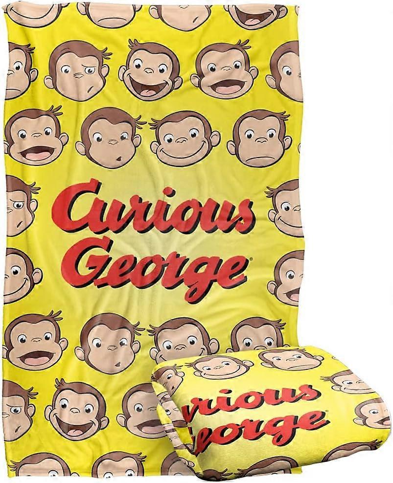 Curious George Heads Silky Touch Super Soft Throw Blanket