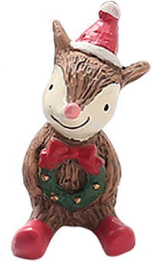Christmas Miniature Figurines Mini Snowman Elk Frog Christmas Tree Ornaments Resin Tiny Christmas Figurines Fairy Garden Christmas Accessories Micro L
