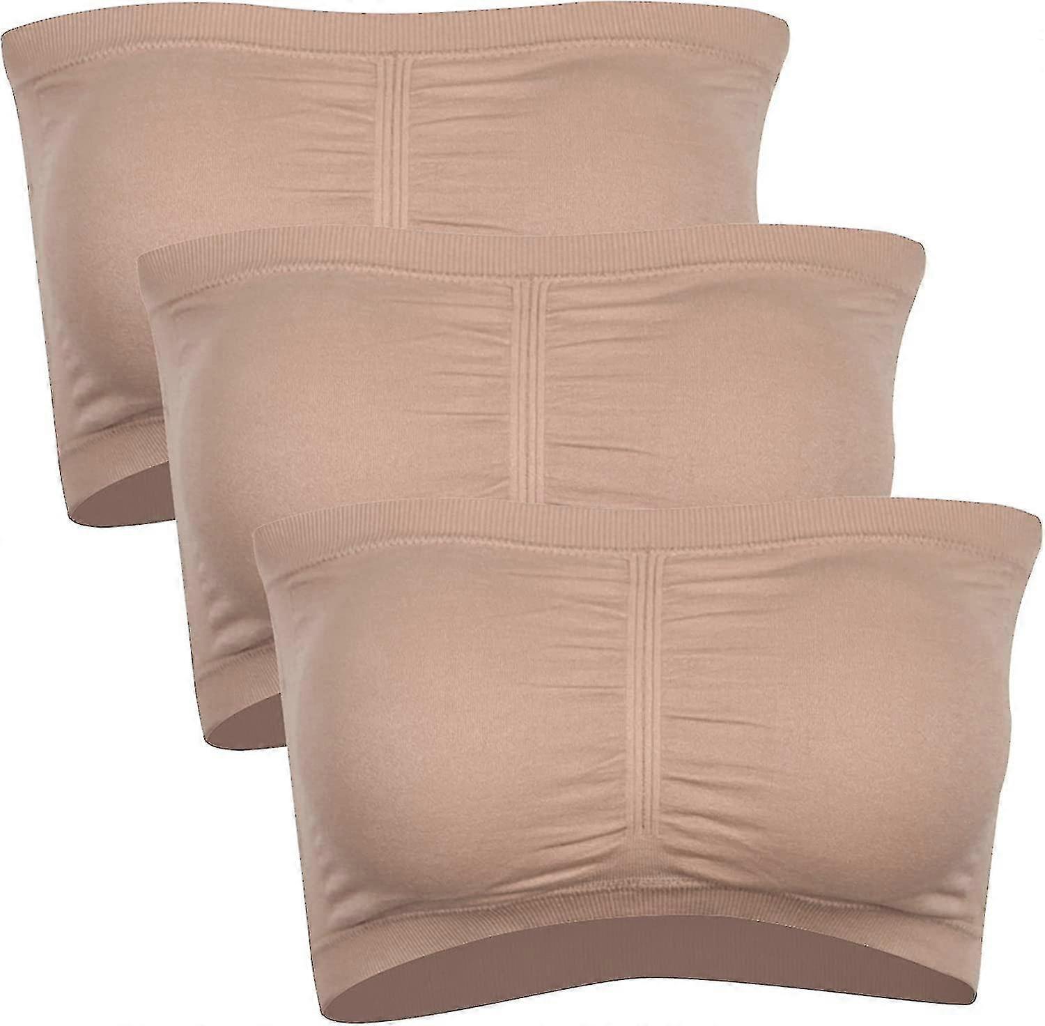 3 pachete sutiene strapless pentru femei, sutien bandeau pentru femei, căptușit fără sudură Crop Bralette Soft Comfort Wireless Bralette