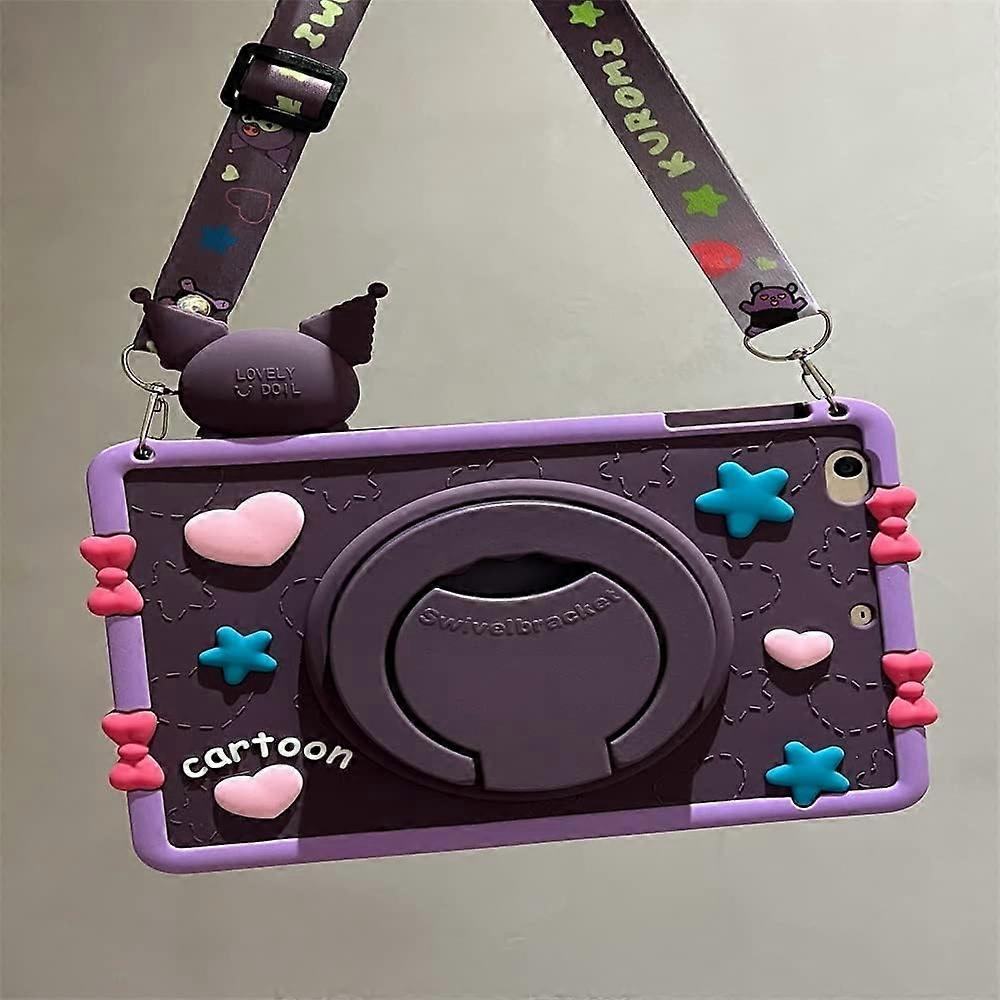 Side-lying application,ipad 10.2inch2019/2020/2021 rotating bracket Cromy ipad case-deep impression purple Cromy