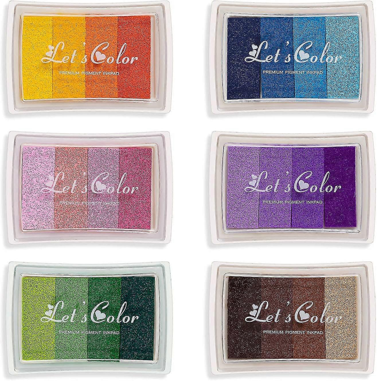 Washable Diy Stamp Ink Pads - Craft Ink Pad Set for Kids (24 Colors Yu 1)