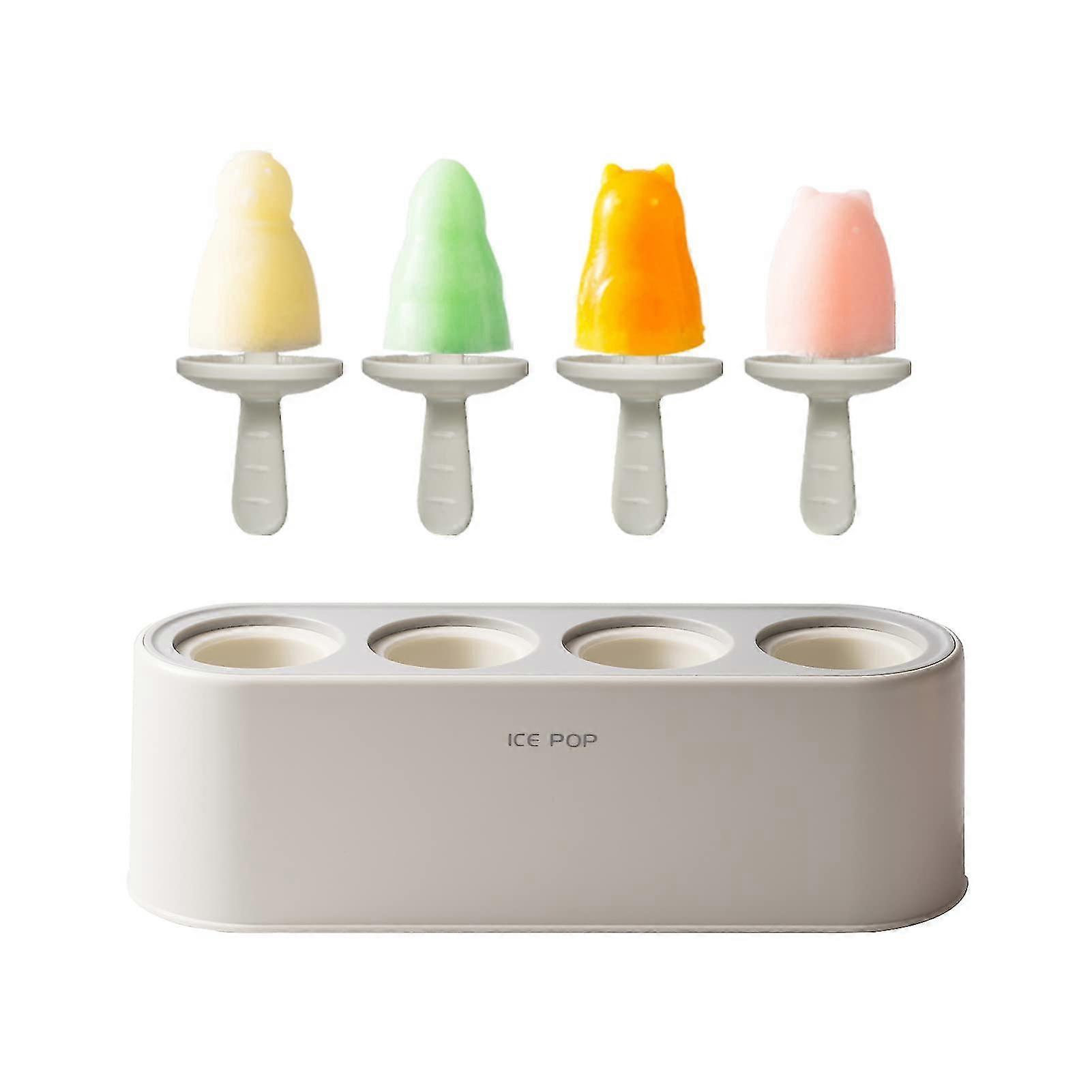 Silicone Popsicle Molds Cartoon Shape, Baby Popsicle Molds BPA Free, Reusable Popsicle Molds (White)