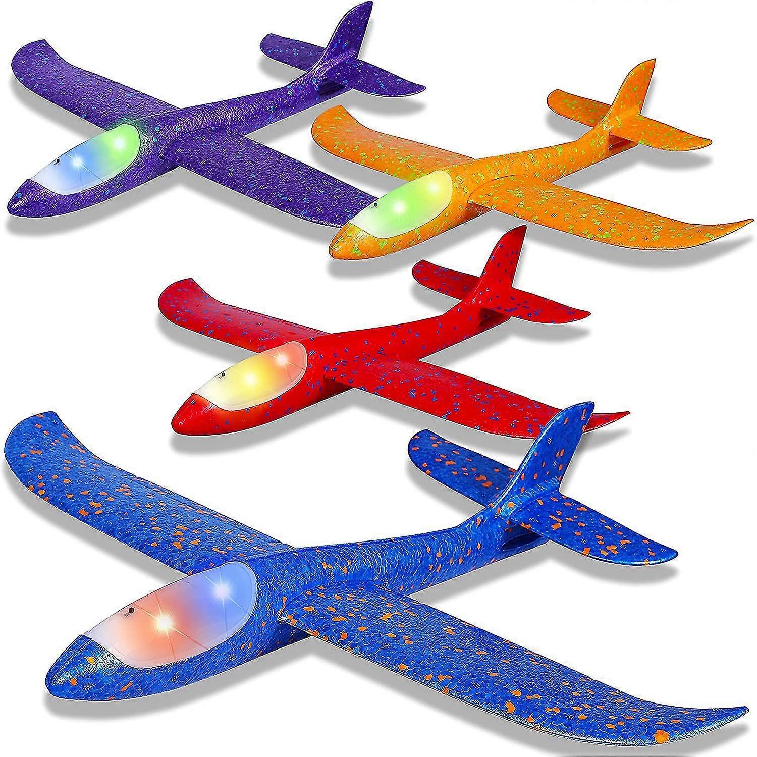 4 Pack LED Airplane Toy Large Glider Planes for Kids Aeroplane Toys