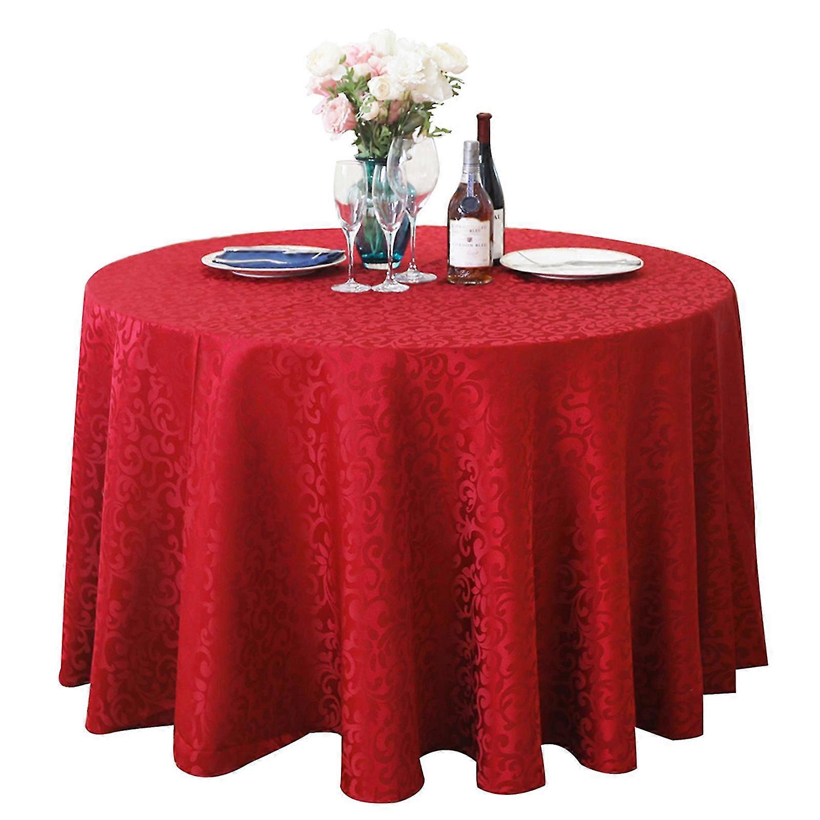 Tablecloth Tear Resistant No Fading Polyester Washable Round Tablecloth For Kitchen