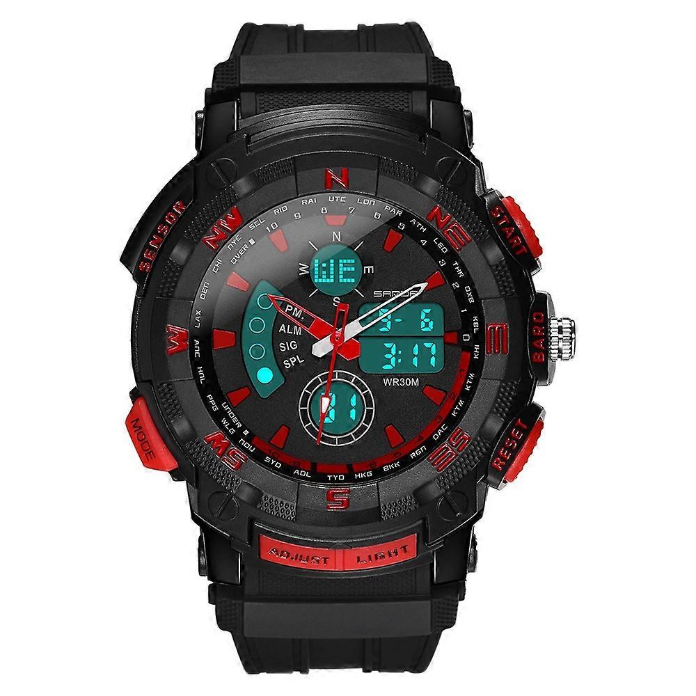 SANDA 775 Men Double Display ectronic Watch Red