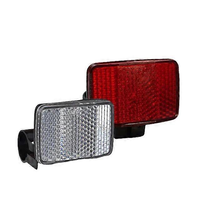 Bicycle Parts 2 Pack Front Rear Bike Bicycle Reflector Set Red White Mounting Bracket Durable Cycling Safety Strip Bicycle Reflectors Parts