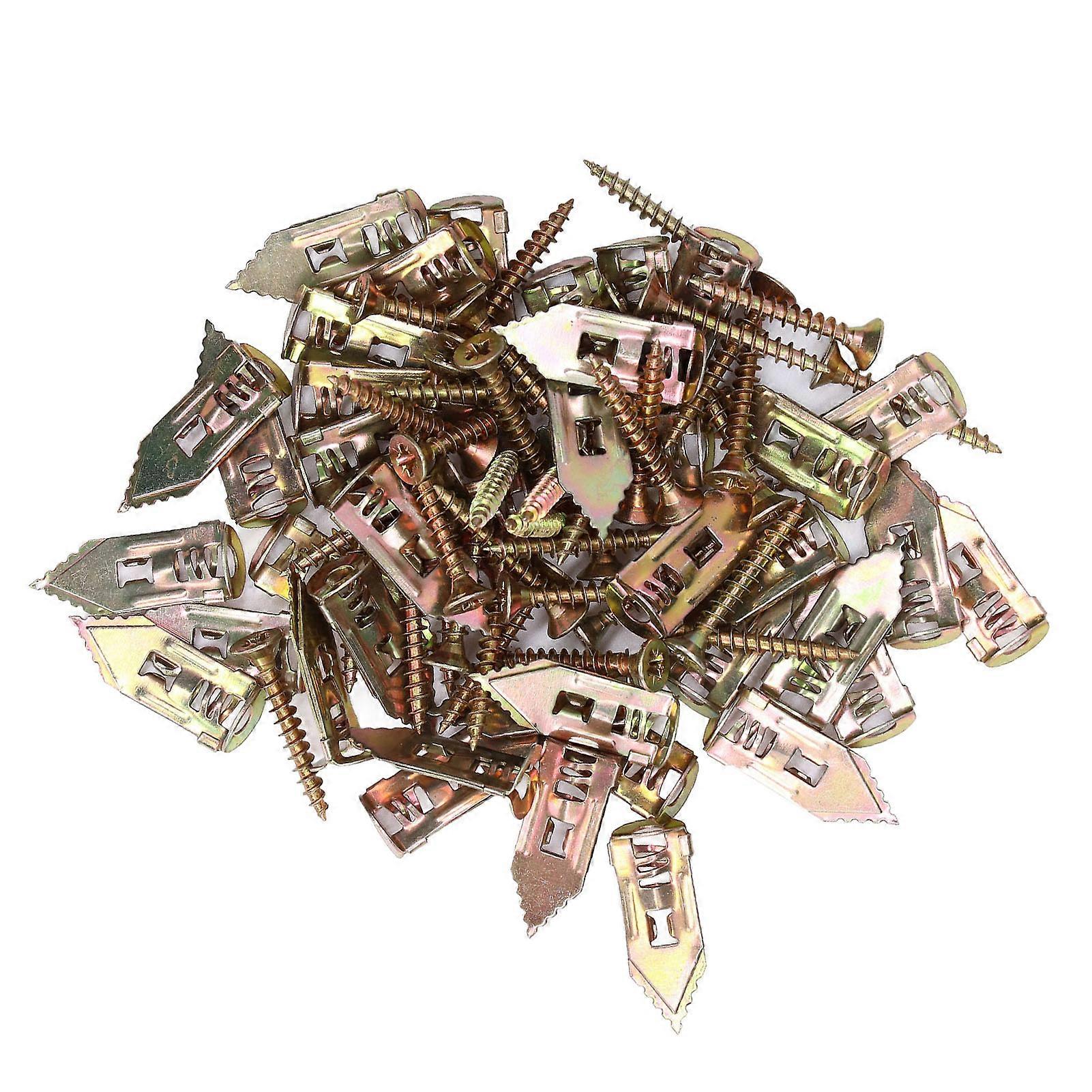 40Pack עוגני קידוח עצמי סט ברגים עוגני מתכת גבס סוג דפיקה למסגרת תמונה לקישוט הבית