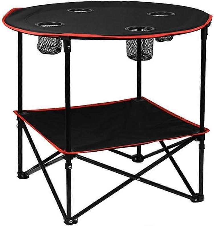Portable Folding Camping Table for Outdoor Picnic, Beach, Games, Camping and Patio Folding Tables with 4 Cup Holders and Carrying Case for Travel and 