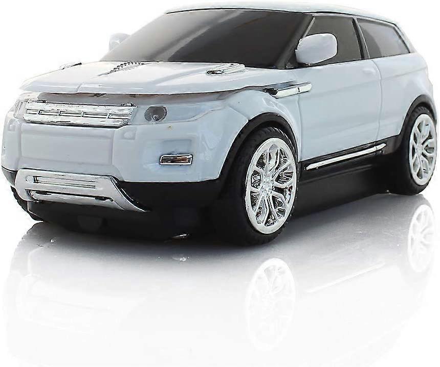 Noiseless Wireless Car Mouse, 3D Optical Mouse for Desktop Laptop PC Computer Mouse, 2.4GHz 1000DPI Mouse for LH (White)