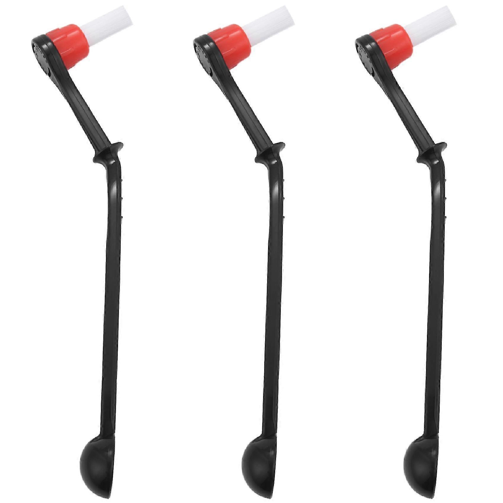 3x 2 In 1 Coffee Machine Brush Nylon Espresso Coffee Grinder Brushes Coffee Spoon Machine Group Hea