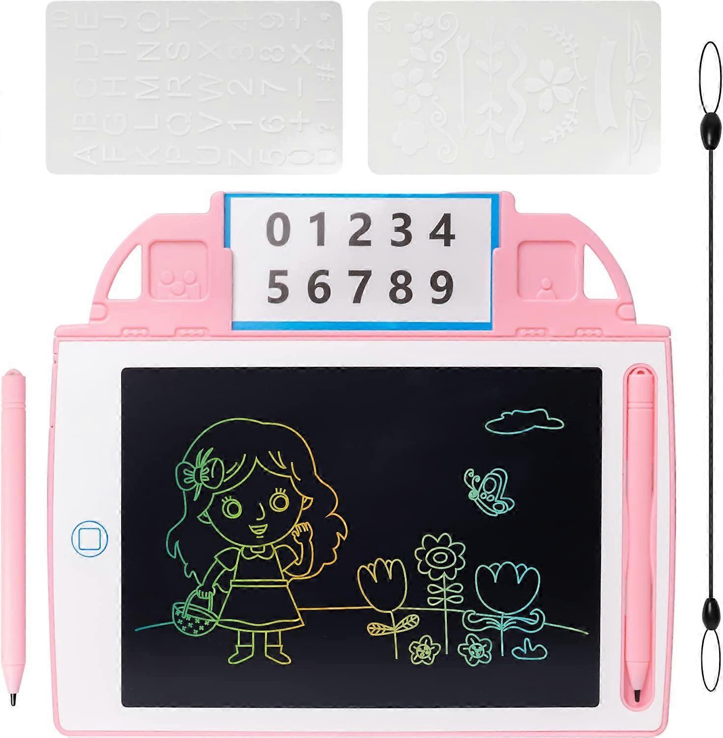 LCD Writing Tablet Drawing Board - 8.5 Inch Card Type Drawing Tablet, Colorful Screen Writing Pad with Drawing Templates, Kids Learning Toys Doodle Bo