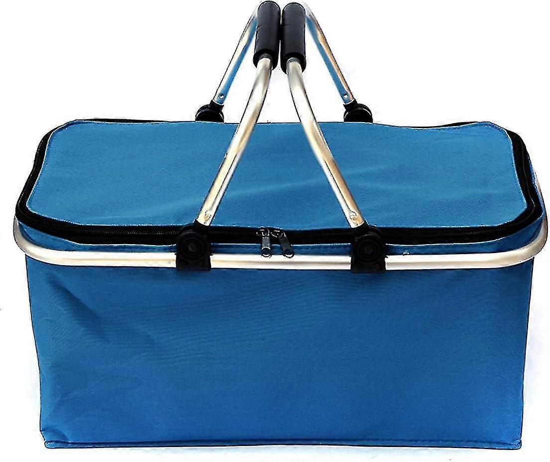 Picnic Basket, Foldable, Isolated, Black, Blue, Red