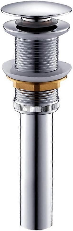 One-Split Basin Sink Faucet Push Pop-Up Click Clack Maker Stopper Without Overflow Made (Silver)